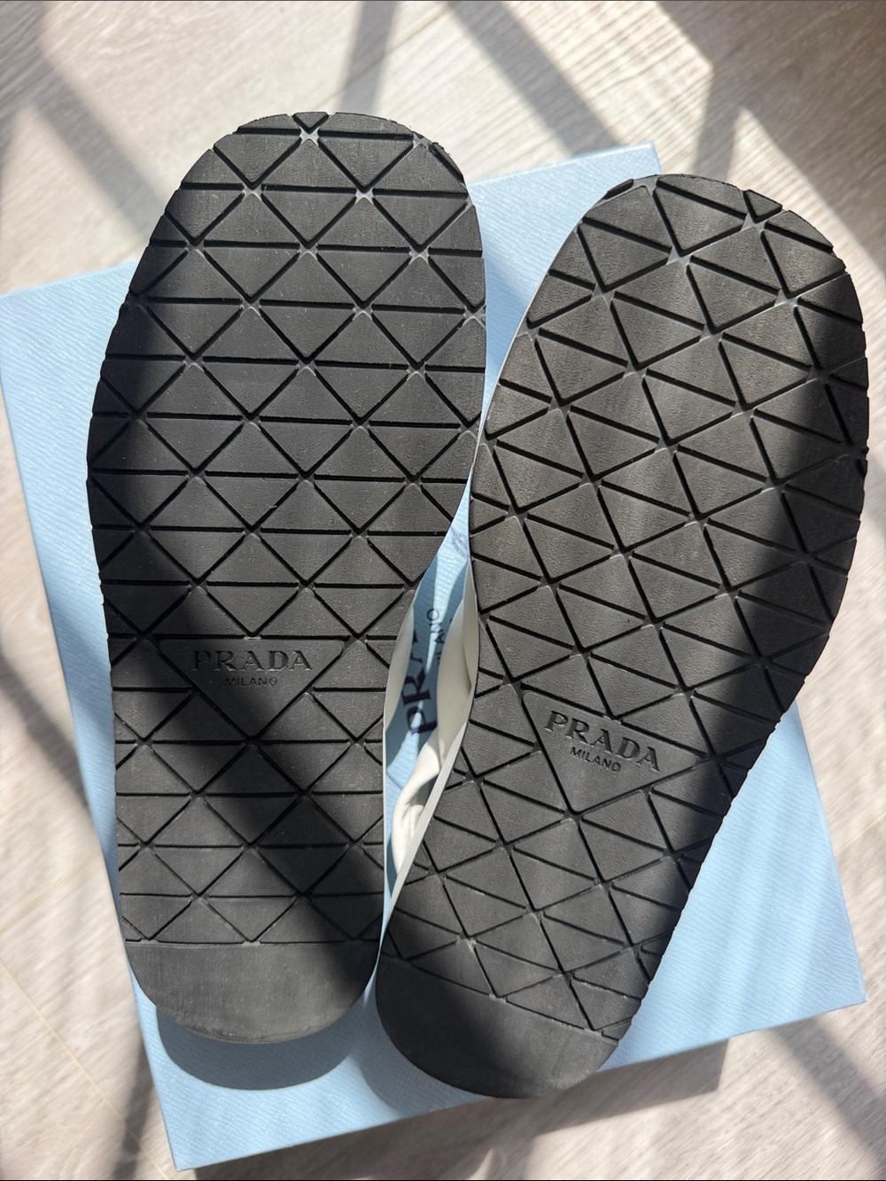 Prada White Braided Leather Slide Sandals with Padded Straps - Picture 12 of 13